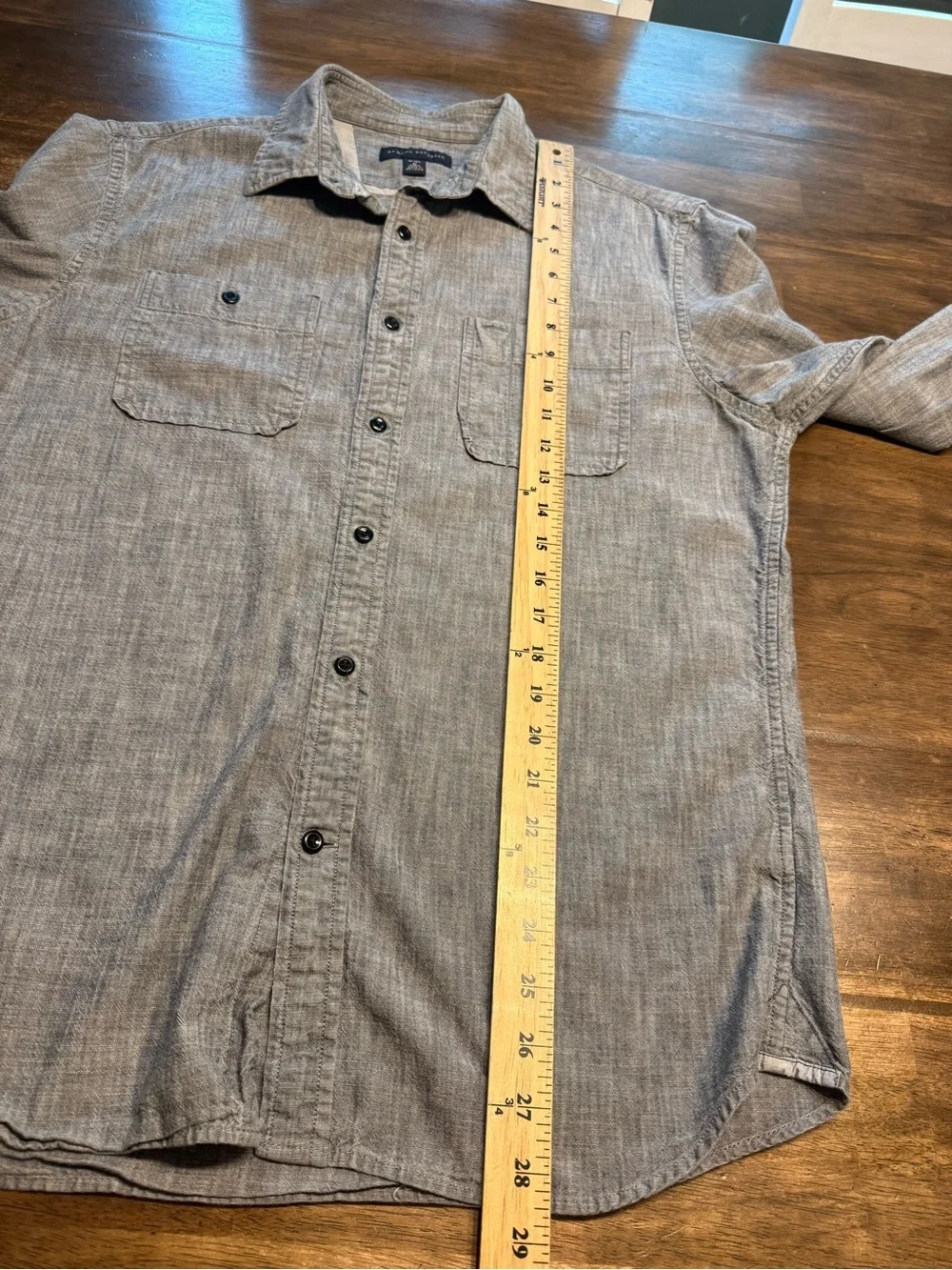 Banana Republic Men’s Heather Grey Long Sleeve Collared Button Up Shirt SZ M